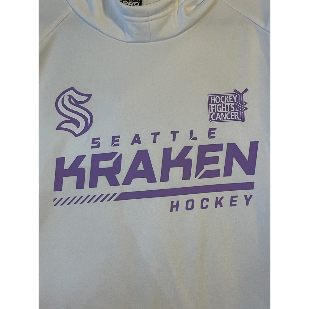 Men's 2XL NWOT Seattle Kraken Fanatics 2021 Hockey Fights Cancer Pullover Hoodie - Picture 3 of 9